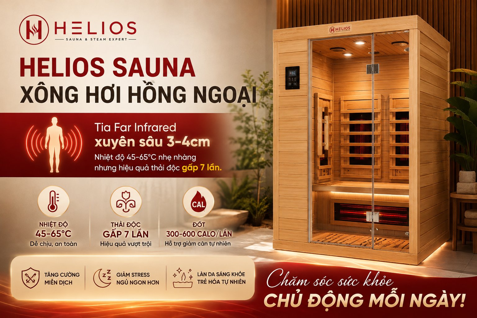 HELIOS SAUNA XÔNG HƠI HỒNG NGOẠI