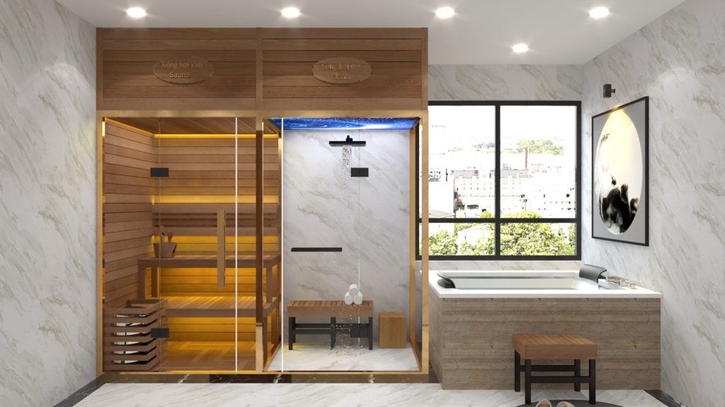 thi công phòng xông hơi - HELIOS SAUNA