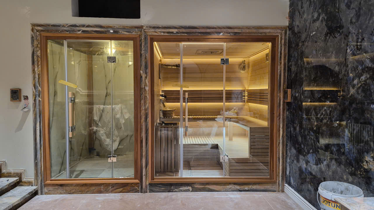 Dự Án Thi Công Tổ Hợp Phòng Xông Hơi Biệt Thự Cao Cấp Tại TP. Hồ Chí Minh | Helios Sauna 3 Hệ thống chiếu sáng gián tiếp và phụ kiện xông hơi cao cấp tại dự án TP. Hồ Chí Minh