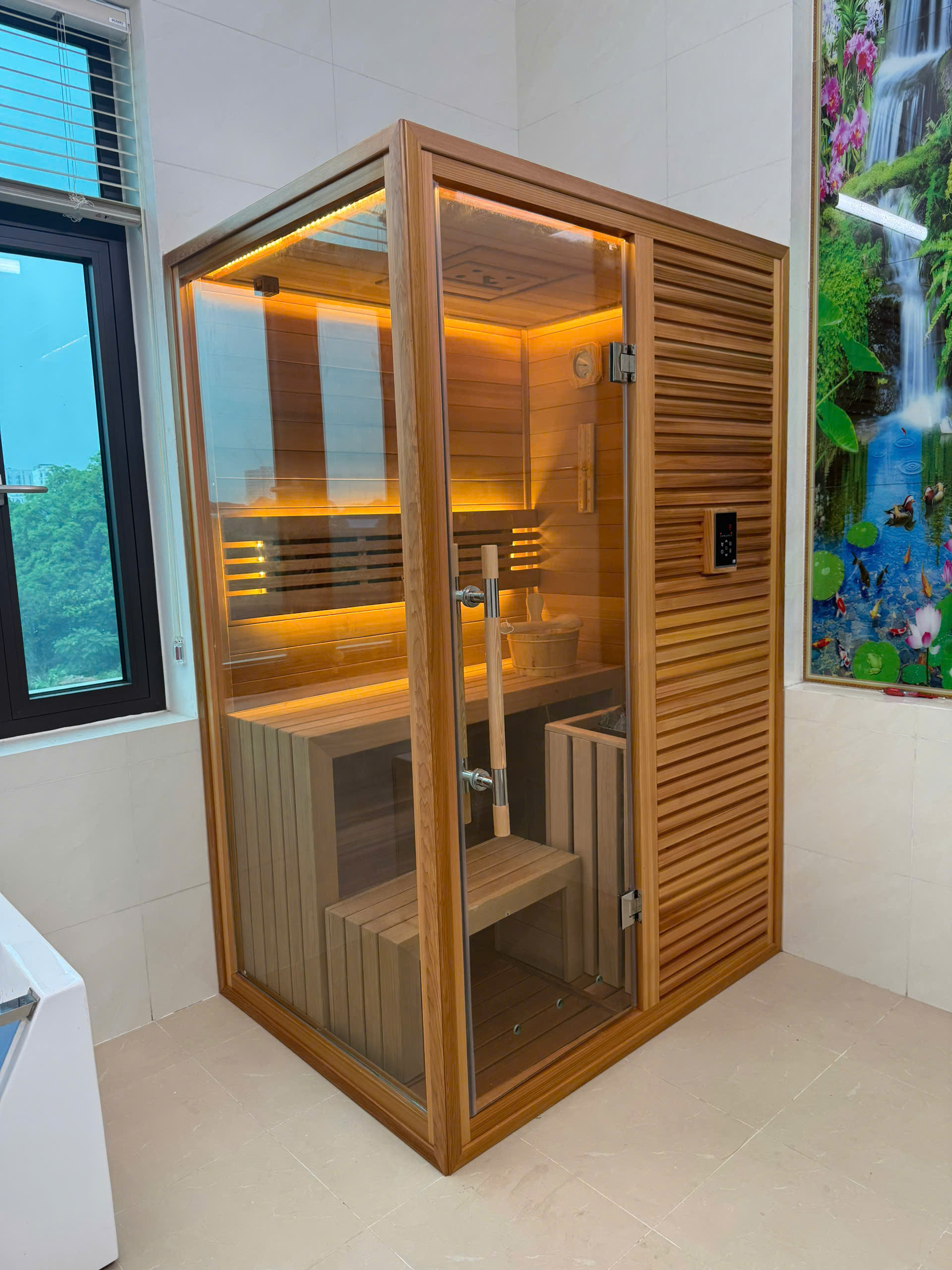 Nghiệm thu kỹ thuật và bàn giao phòng xông hơi cho chủ nhà tại Thái Nguyên