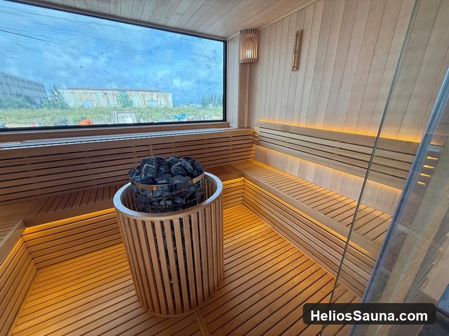 Gỗ thông Phần Lan xử lý chống ẩm biển đặc biệt tại tàu du lịch Nam Định - Helios Sauna
