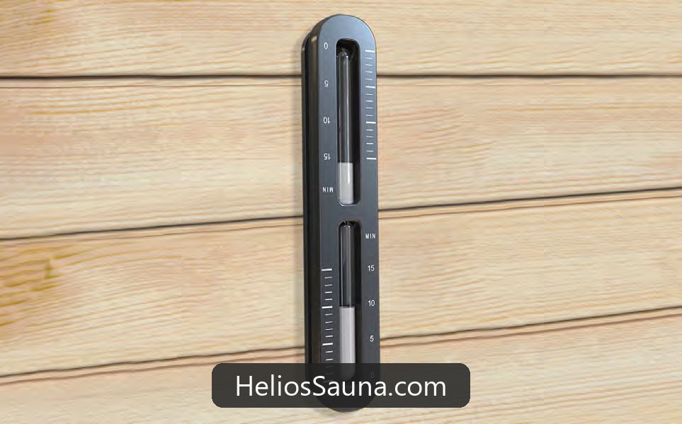 Đồng Hồ Cát Phòng Xông Hơi SAWO 15 Phút (Sand Timer 15min) 7 Thân đồng hồ cát xoay 360 độ trên đế gỗ SAWO